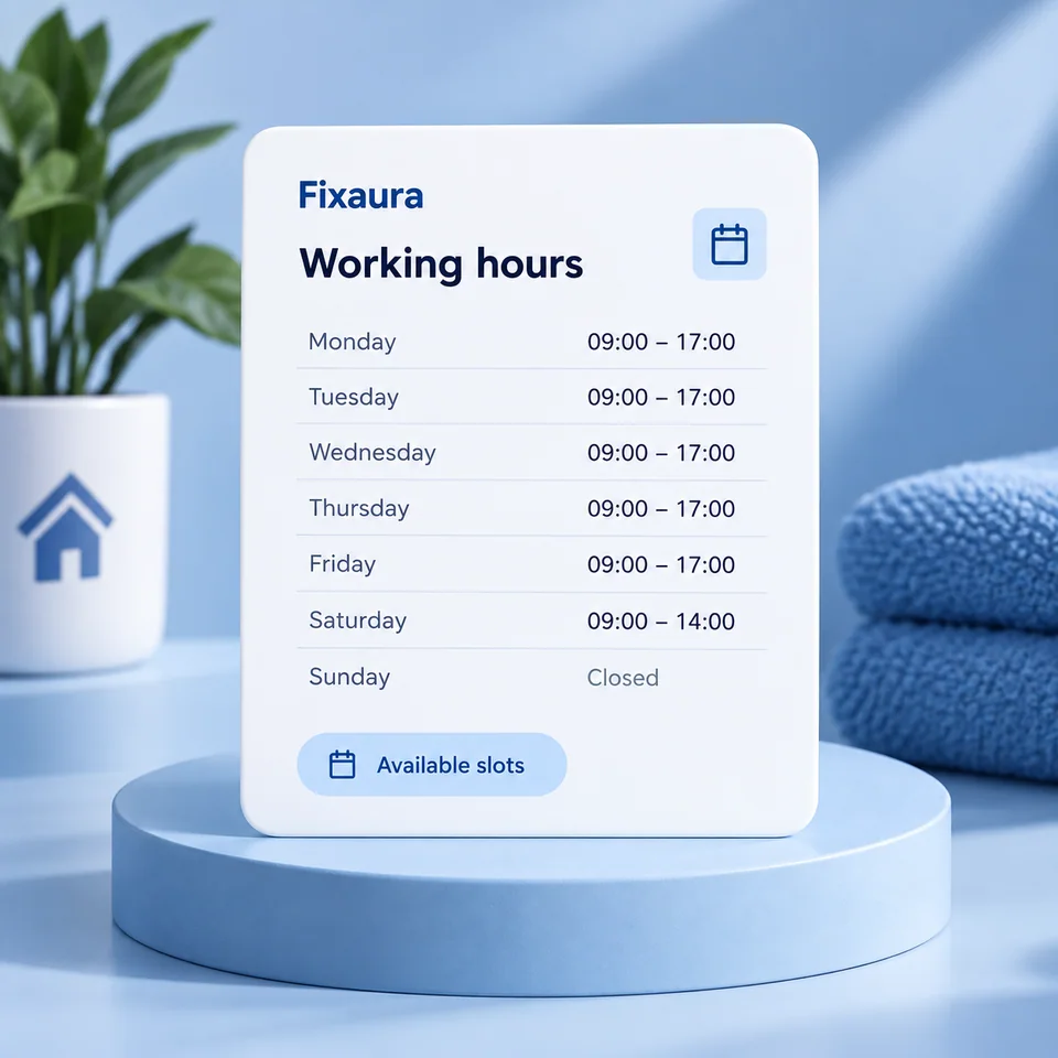 Provider working hours and available slots