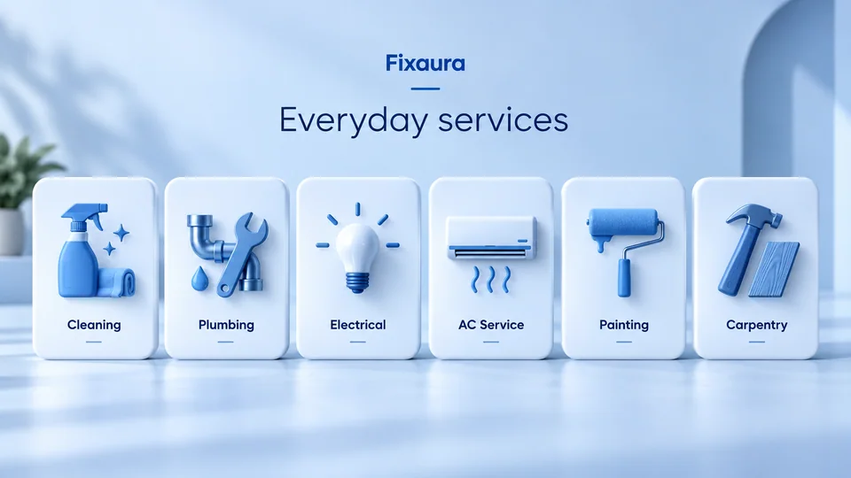 Cleaning, plumbing, electrical, AC service, painting and carpentry catalogue