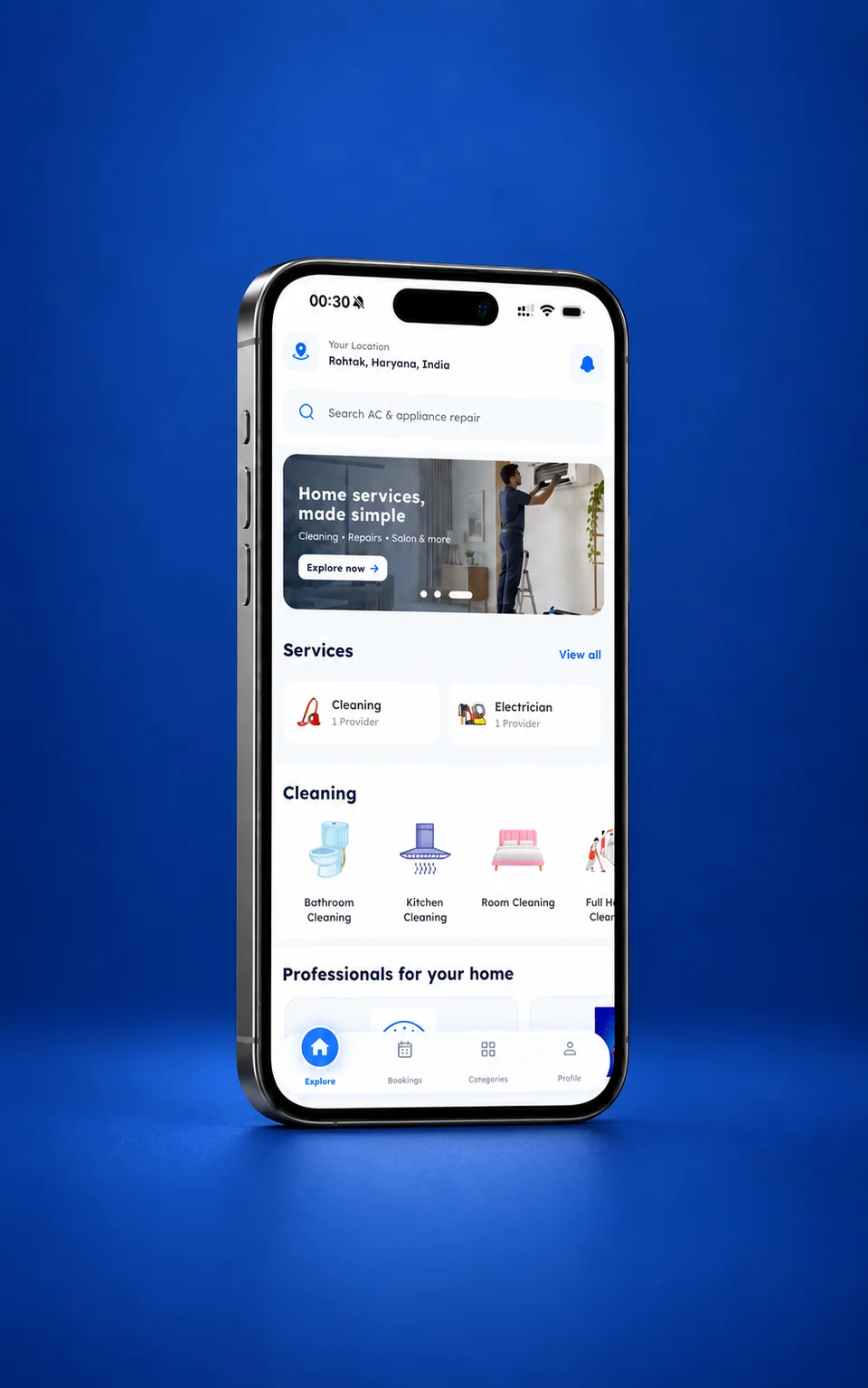 Fixaura home-service discovery mobile presentation