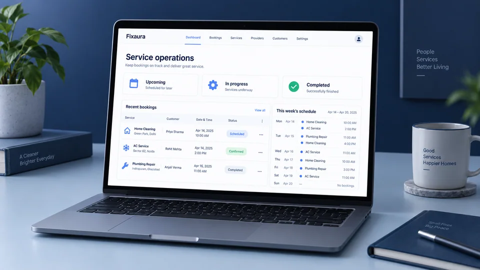 Fixaura service operations dashboard presentation