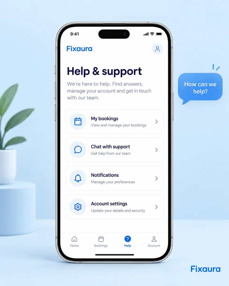 Fixaura help and account support presentation