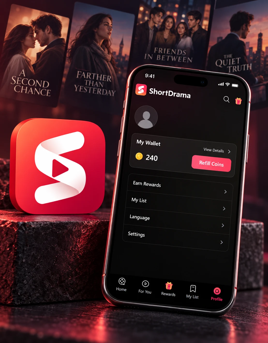 Manage coins, refills and viewing preferences in one place